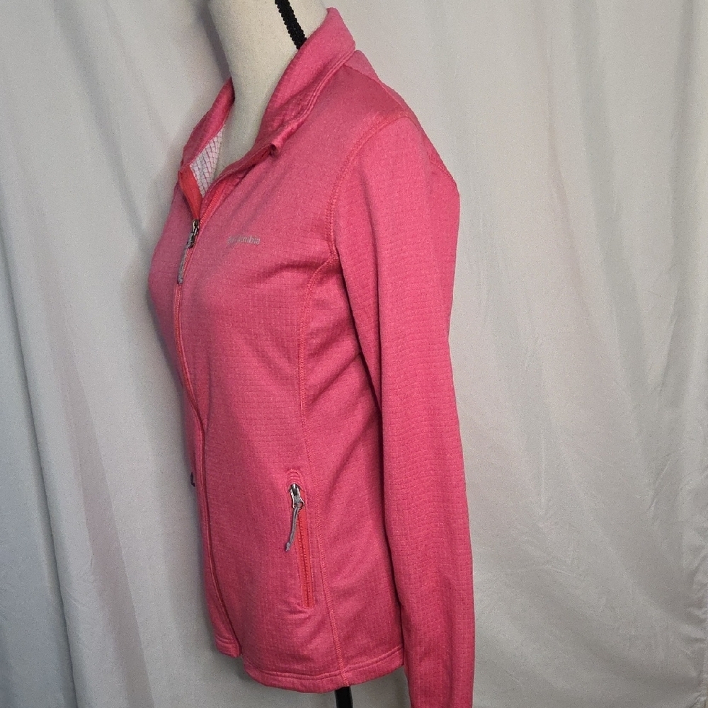 Columbia Women's Park View Grid Lightweight Full Ziip Pink  Fleece Jacket - Picture 3 of 8